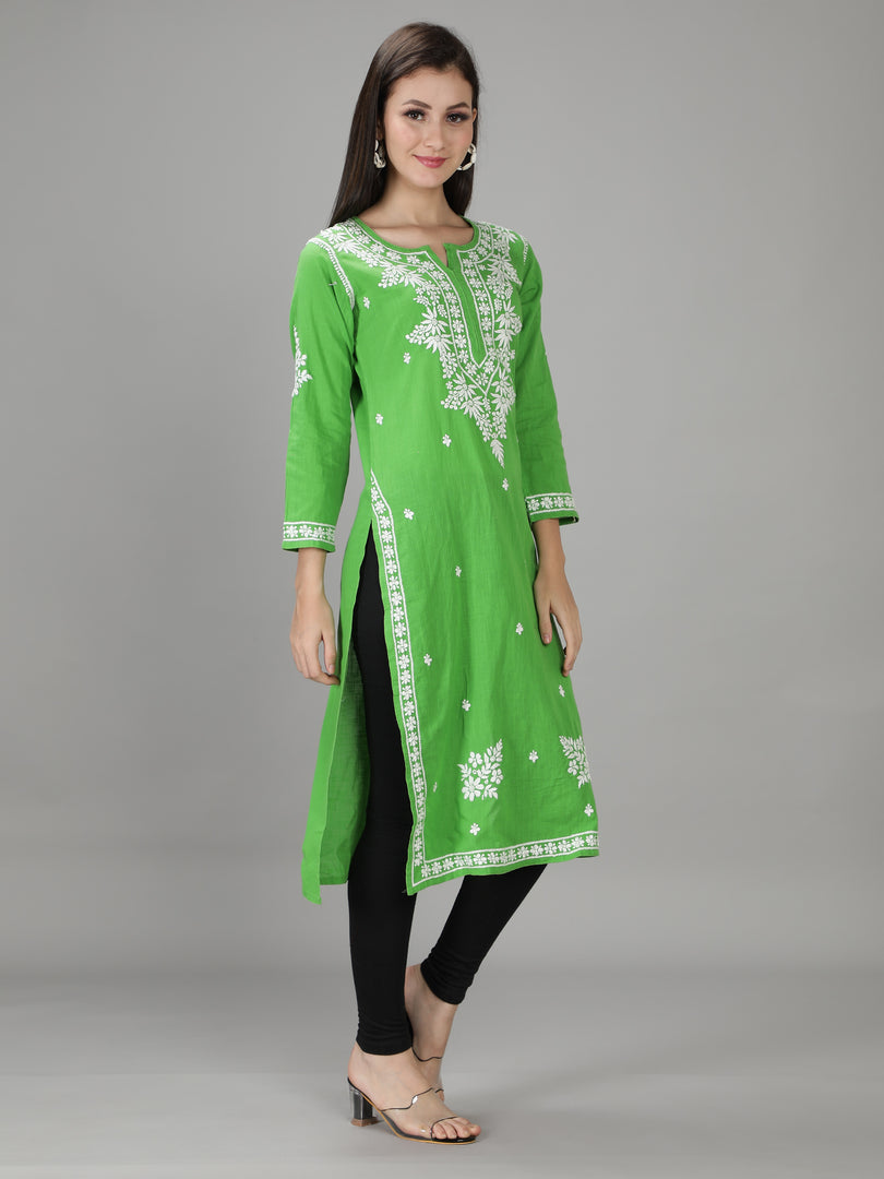 Seva Chikan Hand Embroidered Cotton Chikankari kurta