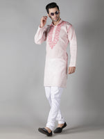 Load image into Gallery viewer, Seva Chikan Hand Embroidered  Cotton Lucknowi Chikan Mens Stitched Kurta
