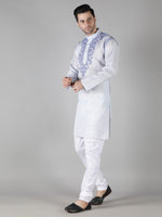 Load image into Gallery viewer, Seva Chikan Hand Embroidered  Cotton Lucknowi Chikan Mens Stitched Kurta
