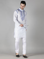 Load image into Gallery viewer, Seva Chikan Hand Embroidered  Cotton Lucknowi Chikan Mens Stitched Kurta
