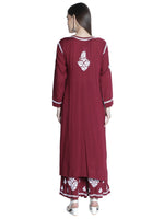 Load image into Gallery viewer, Seva Chikan Hand Embroidered Modal Cotton Chikankari Kurta With Palazzo
