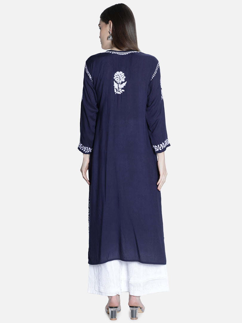 Seva Chikan Hand Embroidered Modal Cotton Lucknowi Chikankari Kurta