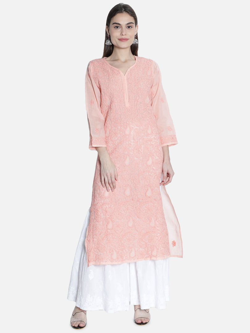 Seva Chikan Hand Embroidered Cotton Lucknowi Chikankari Kurta