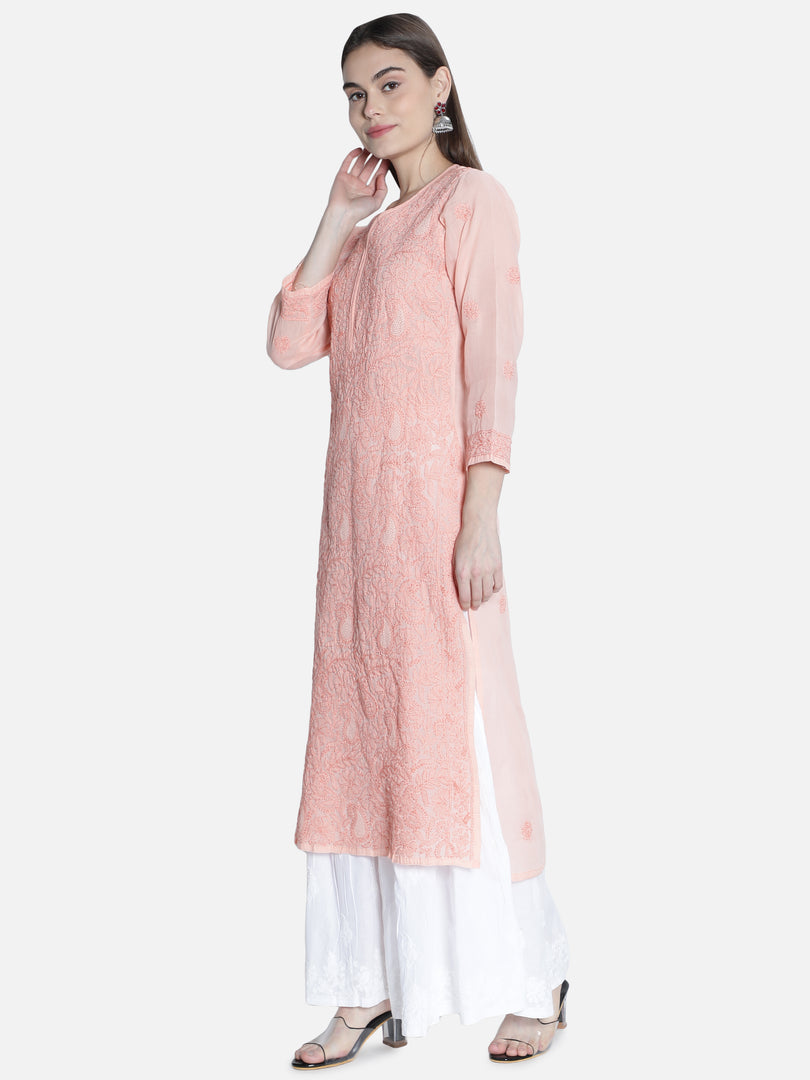 Seva Chikan Hand Embroidered Cotton Lucknowi Chikankari Kurta
