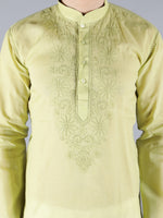 Load image into Gallery viewer, Seva Chikan Hand Embroidered  Cotton Lucknowi Chikan Mens Stitched Kurta
