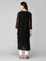 Load image into Gallery viewer, Seva Chikan Hand Embroidered Georgette Lucknowi Chikan Kurti