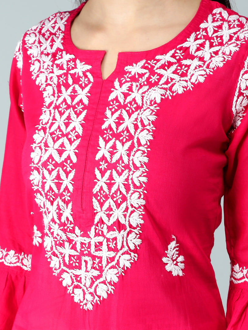 Seva Chikan Hand Embroidered Cotton Lucknowi Chikankari Kurta