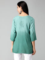 Load image into Gallery viewer, Seva Chikan Hand Embroidered Rayon Lucknowi Chikan Top