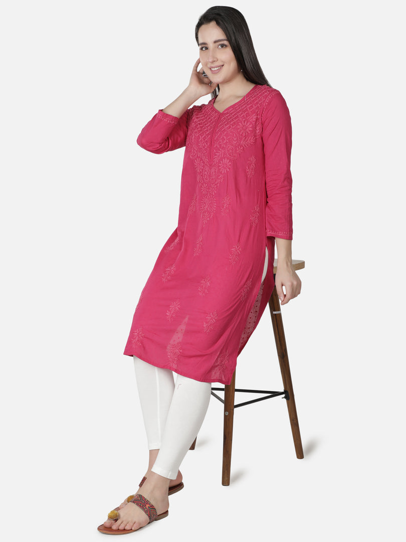 Seva Chikan Hand Embroidered Cotton Lucknowi Chikankari Kurta