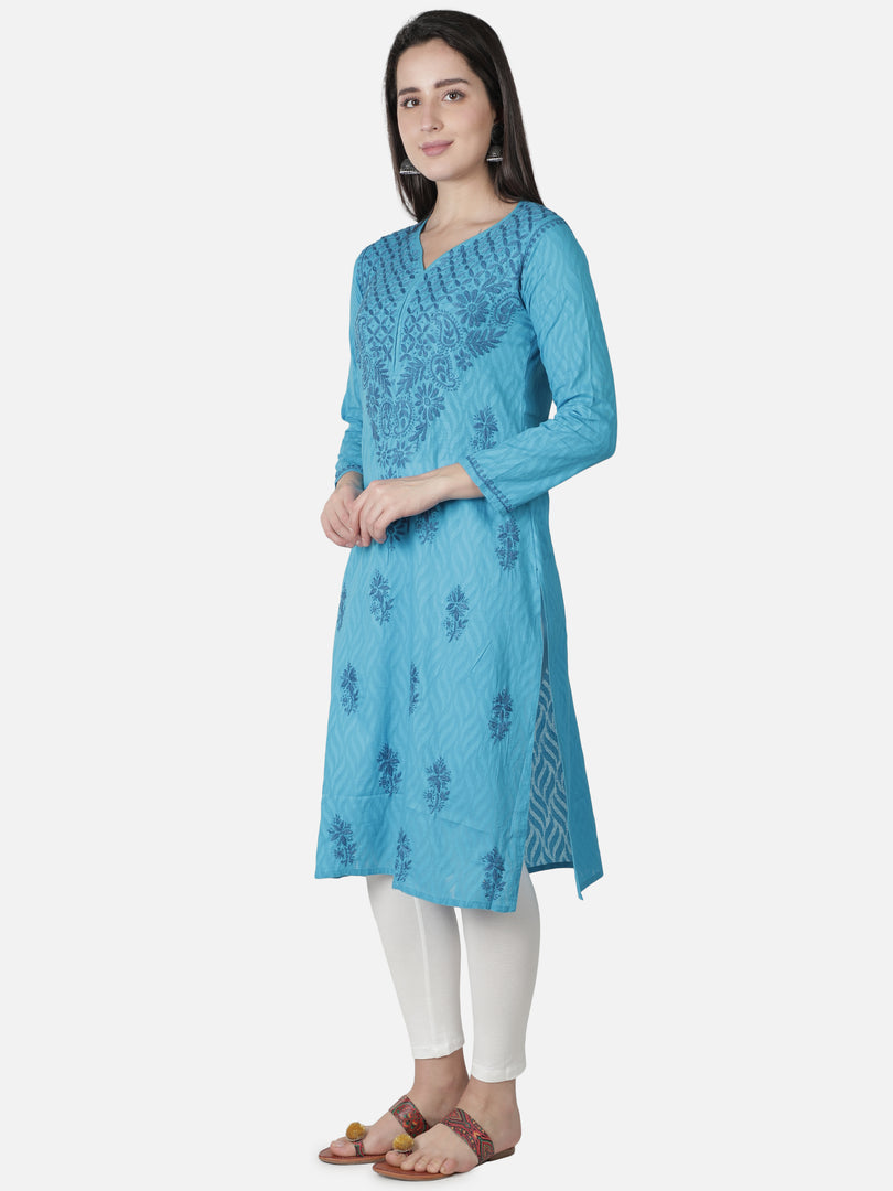 Seva Chikan Hand Embroidered Cotton Lucknowi Chikankari Kurta