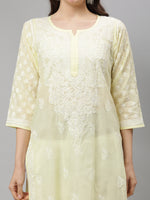 Load image into Gallery viewer, Seva Chikan Hand Embroidered Terivoil Lucknowi Chikankari Kurta
