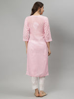 Load image into Gallery viewer, Seva Chikan Hand Embroidered Terivoil Lucknowi Chikankari Kurta
