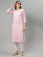 Load image into Gallery viewer, Seva Chikan Hand Embroidered Terivoil Lucknowi Chikankari Kurta
