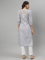 Load image into Gallery viewer, Seva Chikan Hand Embroidered Terivoil Lucknowi Chikankari Kurta
