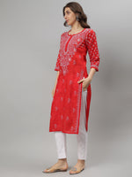 Load image into Gallery viewer, Seva Chikan Hand Embroidered Terivoil Lucknowi Chikankari Kurta
