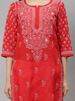Load image into Gallery viewer, Seva Chikan Hand Embroidered Terivoil Lucknowi Chikankari Kurta
