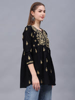 Load image into Gallery viewer, Seva Chikan Hand Embroidered Cotton Lucknowi Chikan Top
