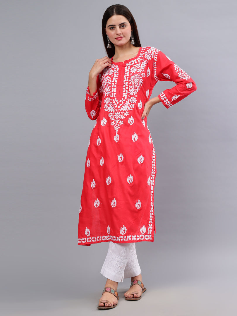 Seva Chikan Hand Embroidered Cotton Lucknowi Chikankari Kurta