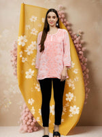 Load image into Gallery viewer, Seva Chikan Hand Embroidered  Georgette Lucknowi Chikan Top With Slip