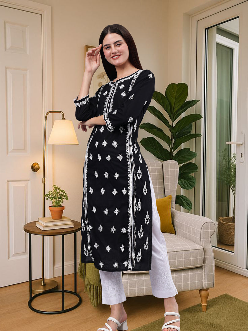 Seva Chikan Hand Embroidered Cotton Lucknowi Chikankari Kurta