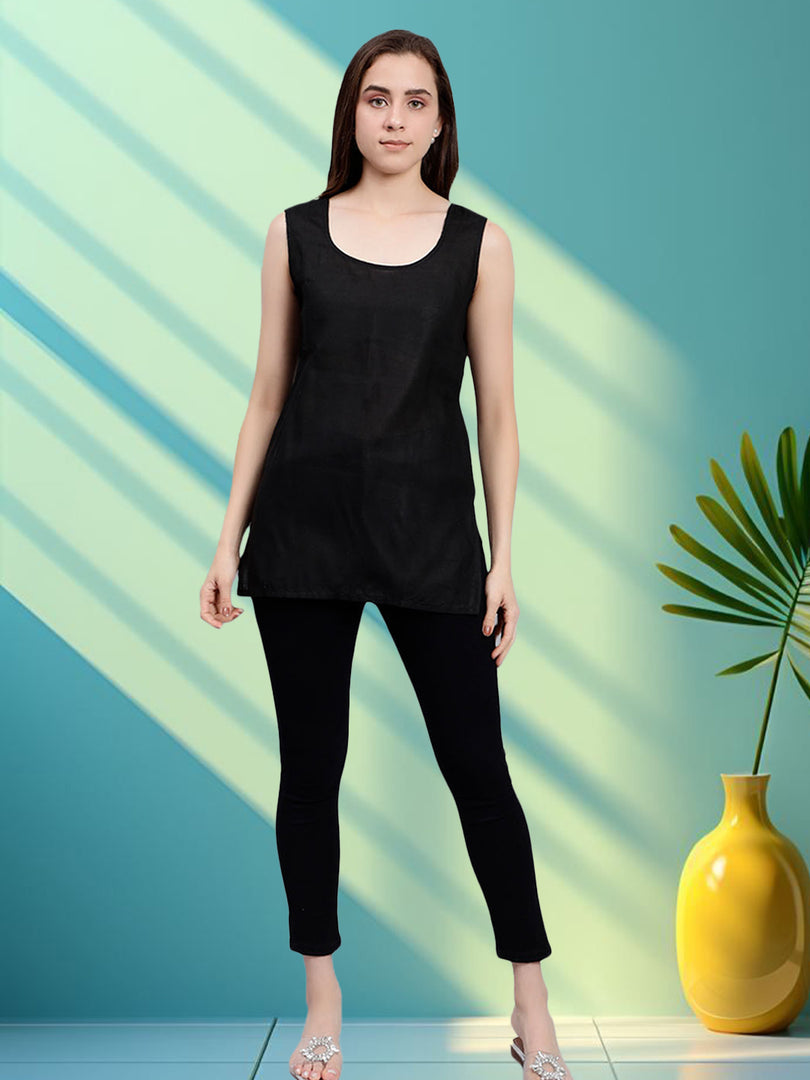Seva Chikan Short Slips Combo of Black (Pack of 2)