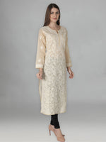 Load image into Gallery viewer, Seva Chikan Hand Embroidered Cotton Lucknowi Chikan Kurti
