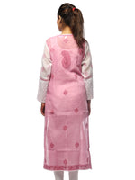 Load image into Gallery viewer, Seva Chikan Hand Embroidered Pink Cotton Lucknowi Chikan Kurta-SCL0642