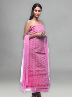 Load image into Gallery viewer, Seva Chikan Hand Embroidered Pink Cotton Lucknowi Chikankari Unstitched Suit Piece-SCL0025