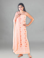 Load image into Gallery viewer, Seva Chikan Hand Embroidered Peach Cotton Lucknowi Chikan Unstitched Suit Piece-SCL1427
