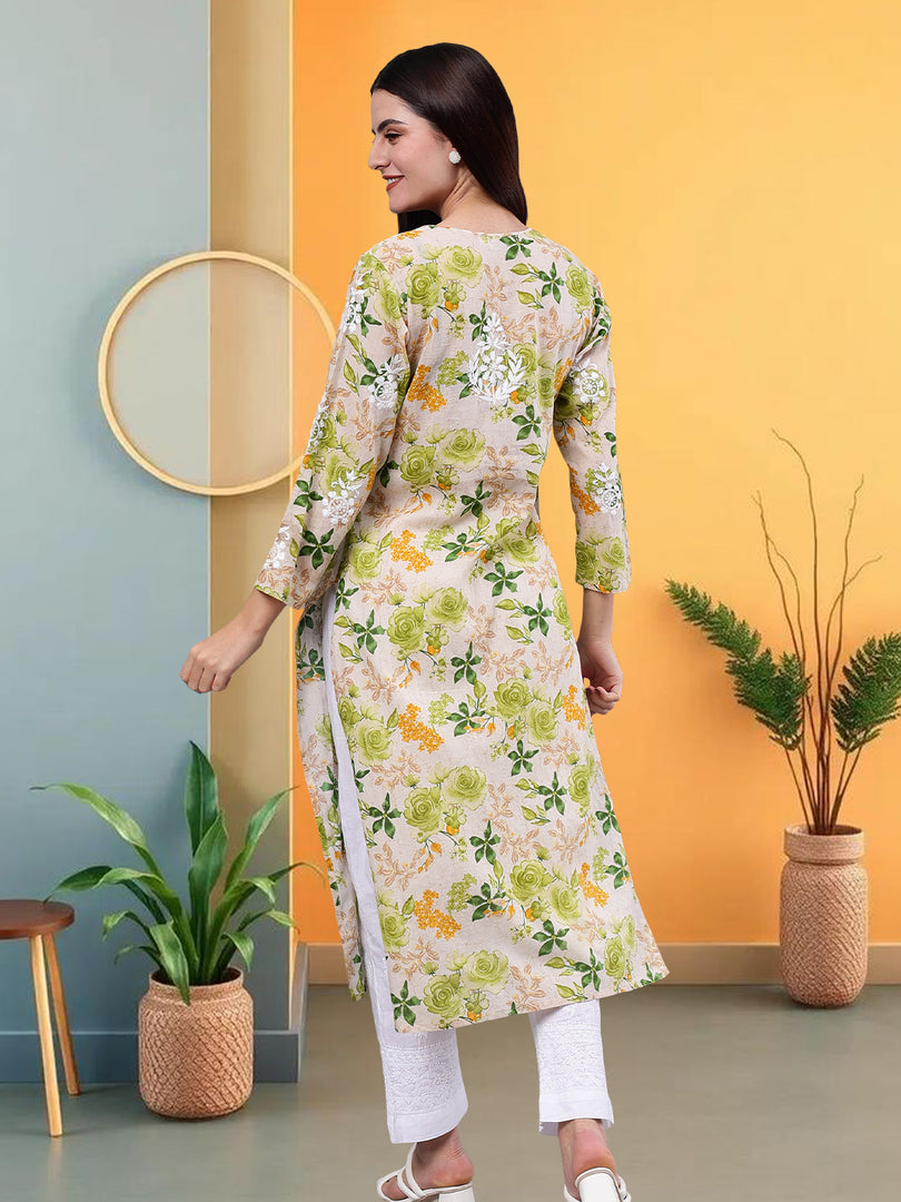 Seva Chikan Hand Embroidered Mal Mal Lucknowi Chikankari Kurta