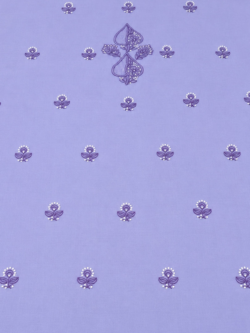 Seva Chikan Hand Embroidere Mauve Terivoil Cotton Lucknowi Chikankari Unstitched Suit Piece-SEV15019