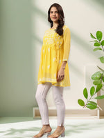 Load image into Gallery viewer, Seva Chikan Hand Embroidered Georgette Lucknowi Chikan Top