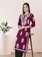 Load image into Gallery viewer, Seva Chikan Hand Embroidered Modal Cotton Lucknowi Chikankari Kurta
