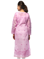 Load image into Gallery viewer, Seva Chikan Hand Embroidered Pink Cotton Lucknowi Chikan Kurta-SCL0651