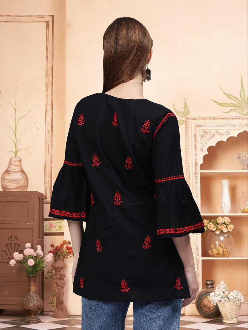 Seva Chikan Hand Embroidered Cotton Lucknowi Chikan Top