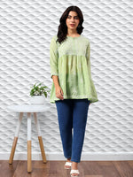 Load image into Gallery viewer, Seva Chikan Hand Embroidered Terivoil Cotton Lucknowi Chikan Top