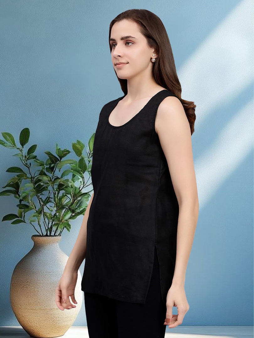 Seva Chikan Short Slips Combo of Black (Pack of 2)