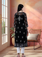 Load image into Gallery viewer, Seva Chikan Hand Embroidered Georgette Lucknowi Chikankari Kurta With Inner
