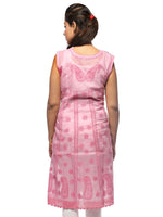 Load image into Gallery viewer, Seva Chikan Hand Embroidered Pink Cotton Lucknowi Chikan Kurta -SCL0634