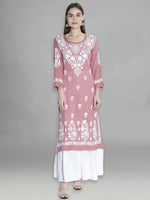 Load image into Gallery viewer, Seva Chikan Hand Embroidered Modal Cotton Lucknowi Chikankari Kurta
