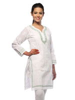 Load image into Gallery viewer, Seva Chikan Hand Embroidered White Cotton Lucknowi Chikan Kurta-SCL0631