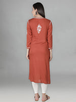 Load image into Gallery viewer, Seva Chikan Hand Embroidered Rayon Cotton Chikankari Kurta