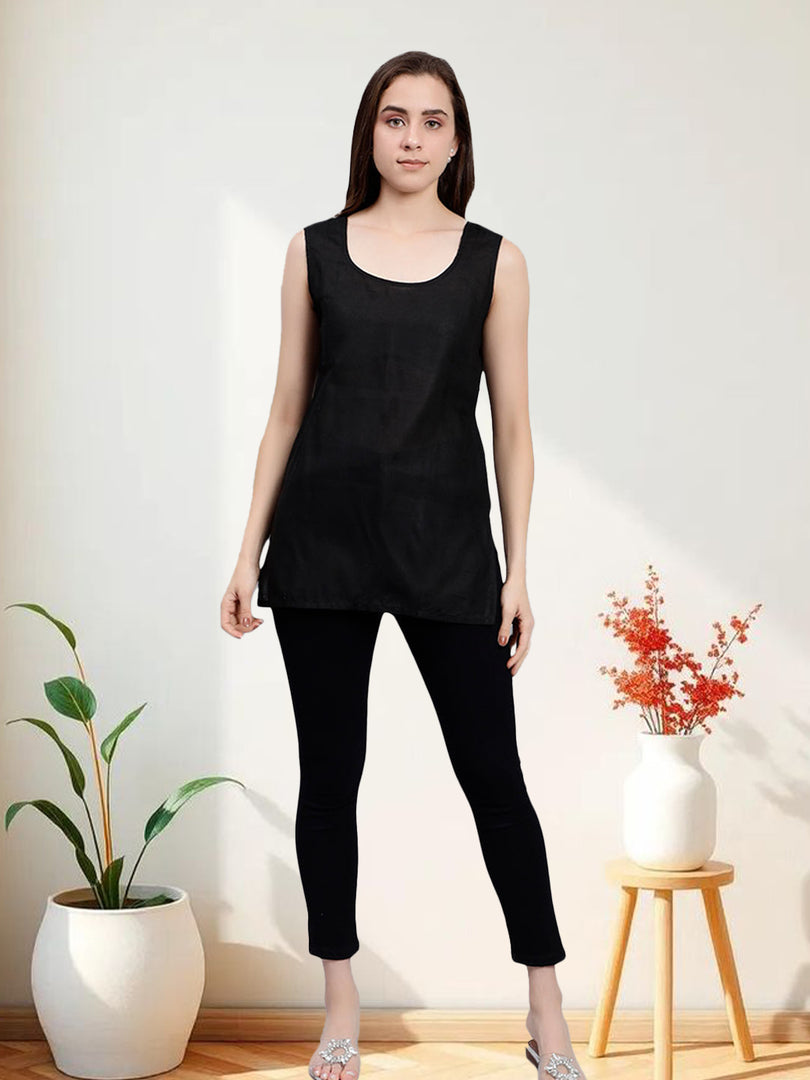 Seva Chikan Short Slips Combo of Black (Pack of 2)