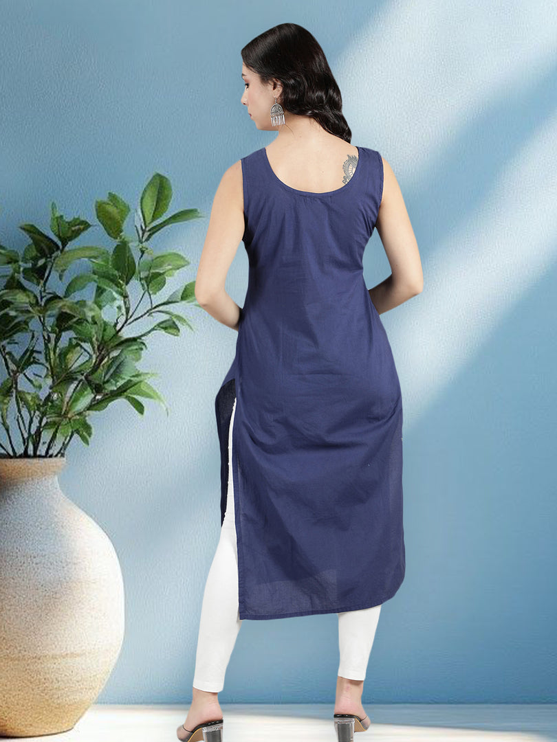 Seva Chikan Long Slips Combo of White (Pack of 2)