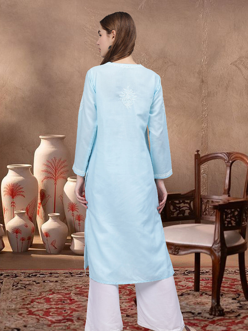 Seva Chikan Hand Embroidered Cotton Lucknowi Chikankari Kurta