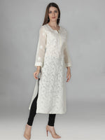 Load image into Gallery viewer, Seva Chikan Hand Embroidered Cotton Lucknowi Chikan Kurta
