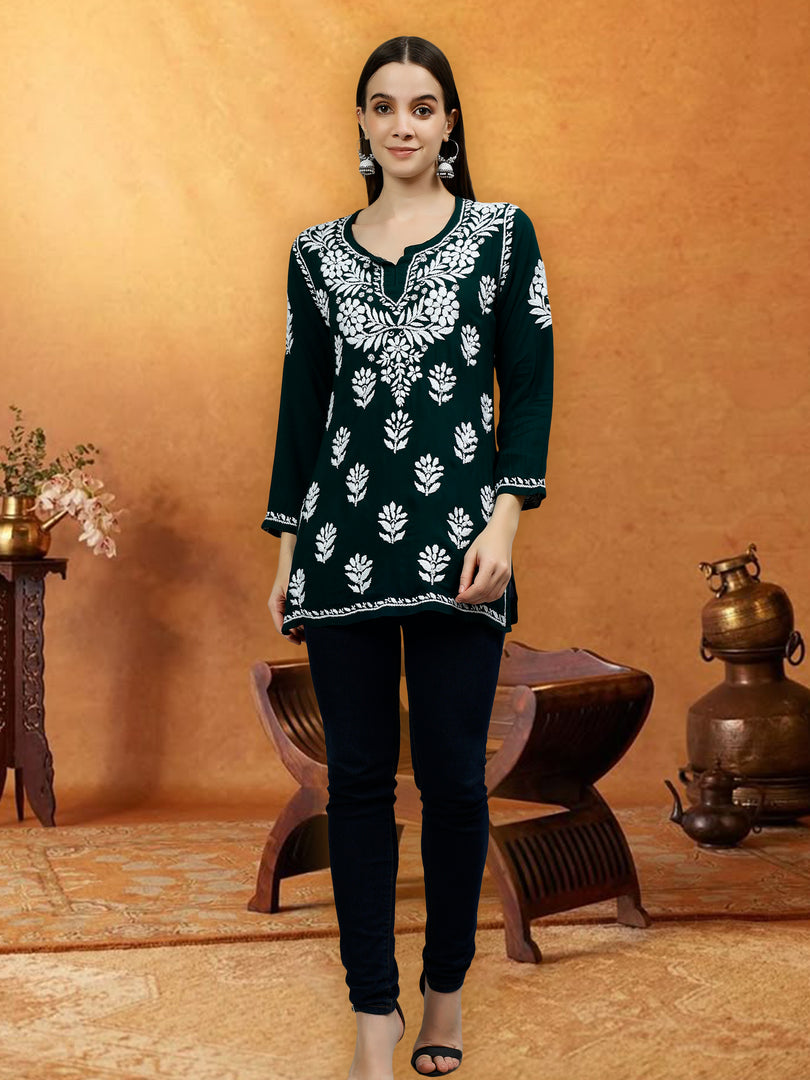 Seva Chikan Hand Embroidered Modal Lucknowi Chikankari Top
