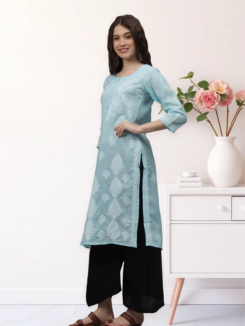 Seva Chikan Hand Embroidered Cotton Lucknowi Chikankari Kurta