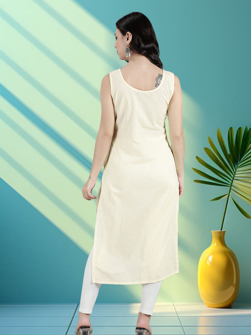 Seva Chikan Long Slips Combo of White (Pack of 2)