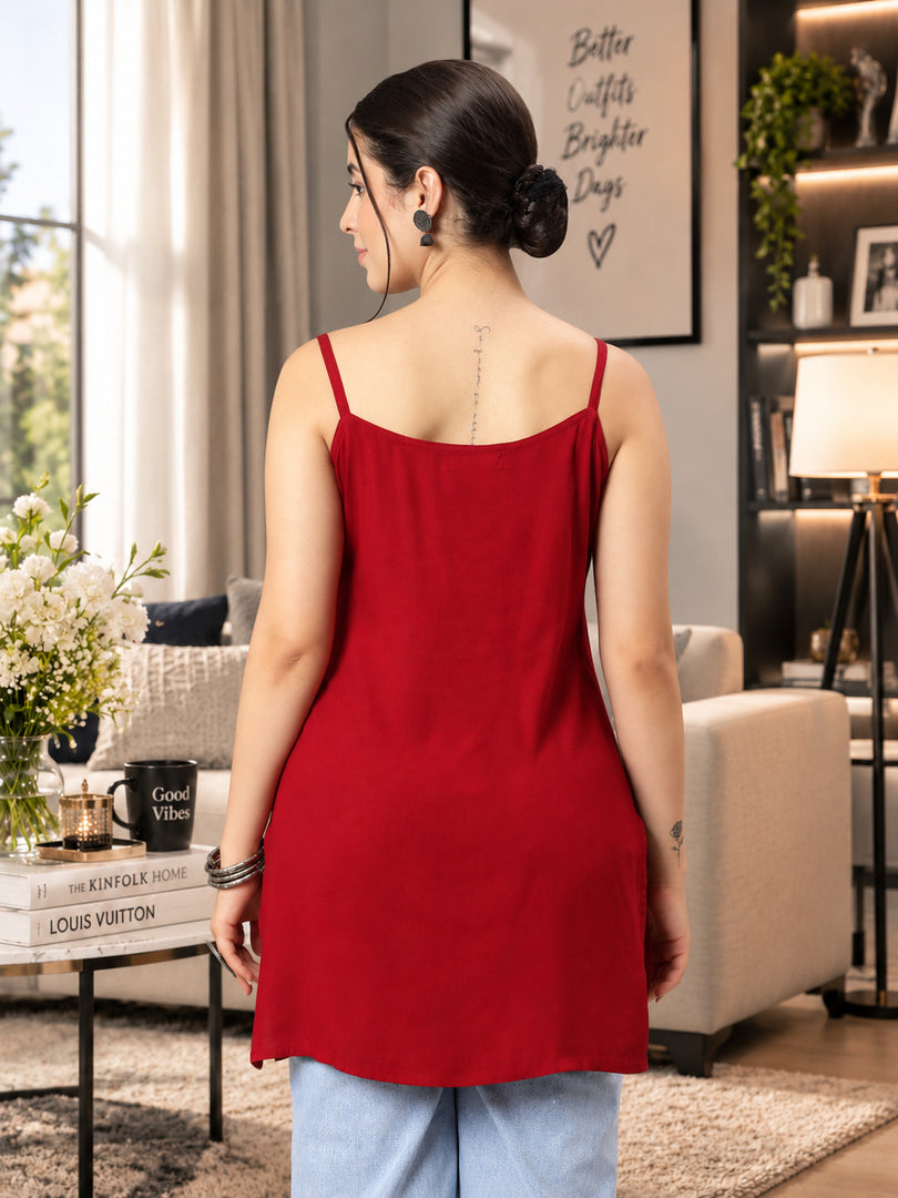 Seva Chikan Hand Embroidered Rayon Lucknowi Chikan Top